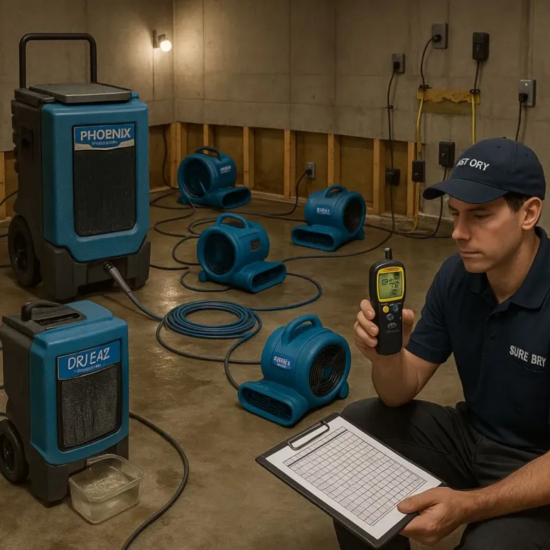 Structural Drying and Dehumidification process in Starkville, MS